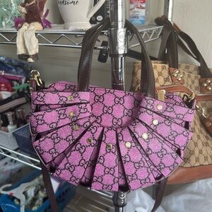 Gucci Pink and Brown gold hand Bag